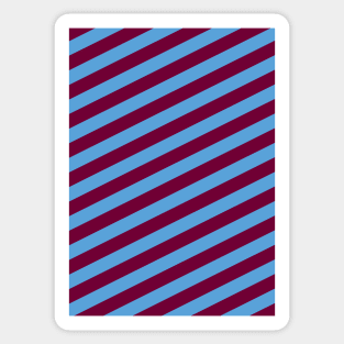 Burnley Claret and Blue Angled Stripes Sticker